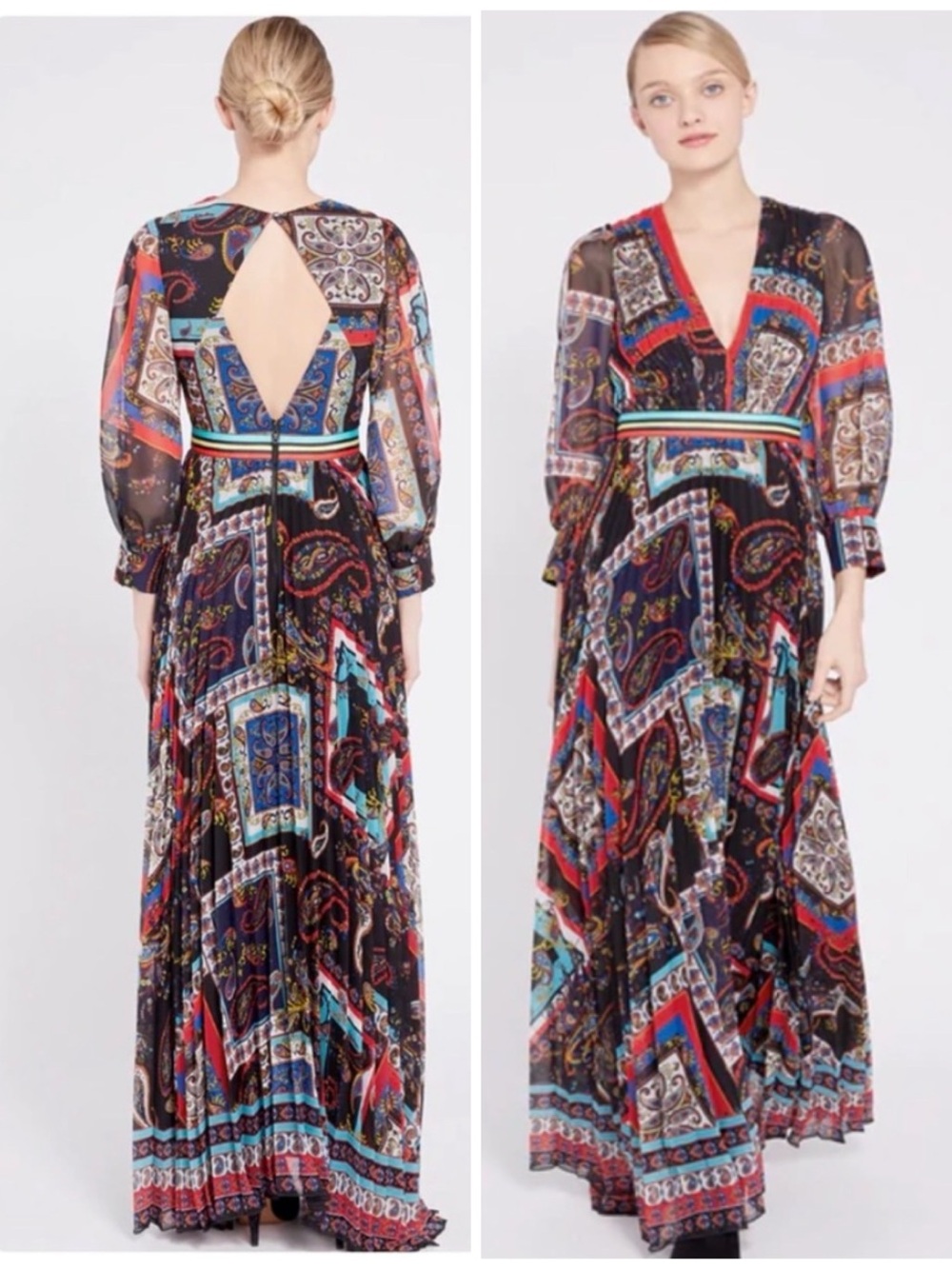 ALICE + OLIVIA Cheney Pleated Maxi Dress - Picture 8 of 15